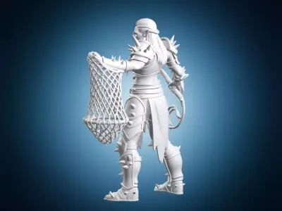 Elf Gladiator Shadow Miniature 3D print model