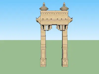 indian jodhpuri stone arch 3d modal Low-poly 3D model