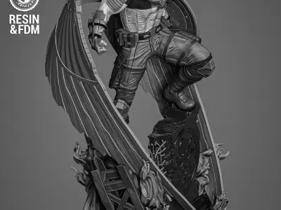 Wicked Marvel Falcon Sculpture 3D print model