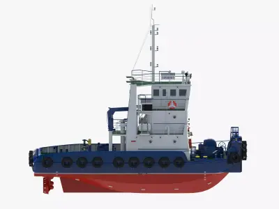 Tugboat Towing Ship 3D model