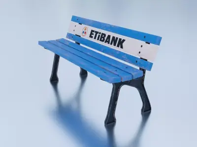 BENCH PARK TYPE RETRO FROM 1980s Low-poly 3D model
