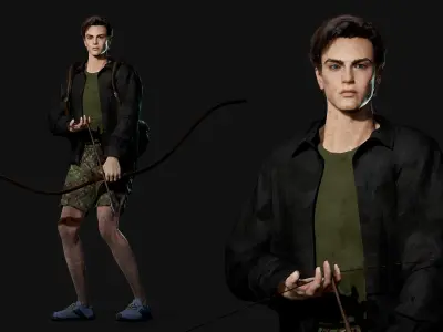 Survival Man - Game Ready Low-poly 3D model