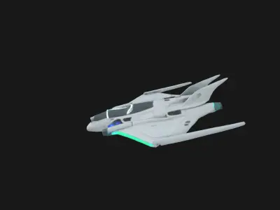 Nebula VX7 Stellar Fighter Sci Fi Aircraft 3D Model Low-poly 3D model