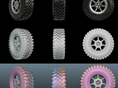 Car Tire Detailed 3D Model Truck Tire  3D model