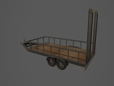 Car Trailer Low-poly 3D model
