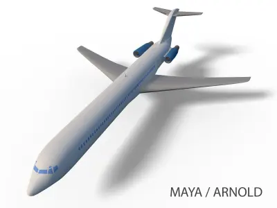 MCDONELL DOUGLAS MD-80 Low-poly 3D model