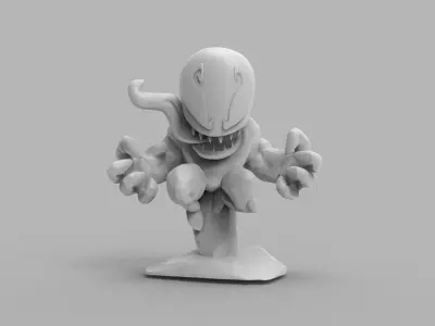 Chibi ULTIMATE VENOM Sitting on rocks 3D PRINTING DIORAMA 3D print model