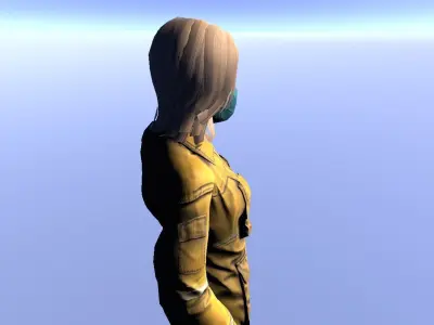 Biohazard Female - animated rigged Female Low-poly 3D model