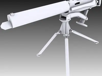 Vickers Machine Gun Low-poly 3D model