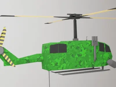 Cartoon Helicopter  Low-poly 3D model