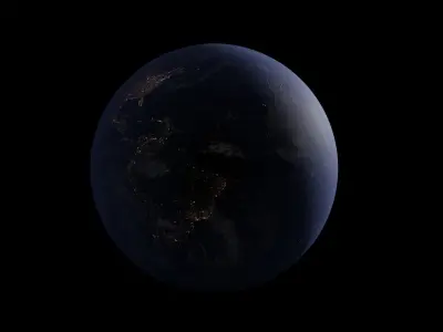 Earth 3d model from space at night Free low-poly 3D model