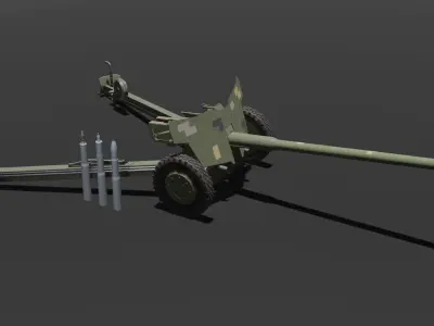 MT-12 Rapier Anti-Tank gun in Ukrainian Camo 3D model