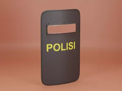 Indonesian Police Shield Low-poly 3D model