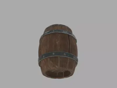 Barrel Medieval PBR Game Ready Stylized Low-poly 3D model