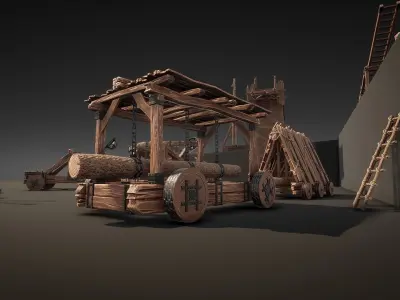 Siege Weapons Pack Low-poly 3D model