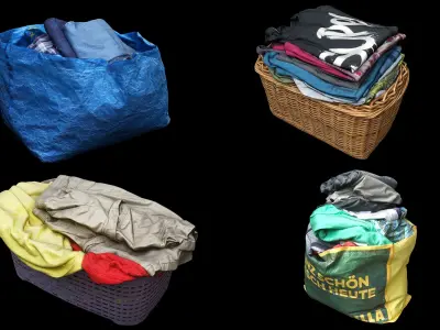 Bag-Container with Clothes Collection 03 3D model