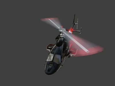 Airwolf AR VR Ready Low-poly 3D model