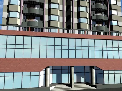 16 Story Commercial Building 3D model