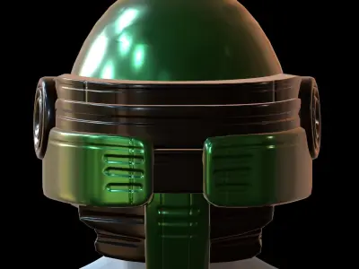 Gas mask helmet 3d model scifi low-poly 3d model Low-poly 3D model 2
