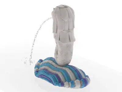 Merlion Fountain Water Spray Small 3D model