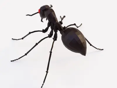 Ant 3d model toy with eyes Low-poly 3D model