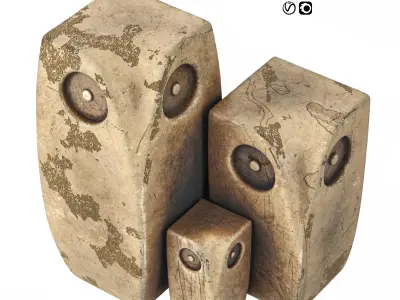 Owl Family Sculpture 3D model