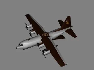 Cargo Plane UPS Cargo Plane Low-poly 3D model