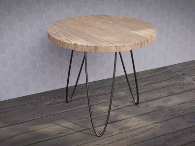 Round Wooden Coffee Table Free low-poly 3D model