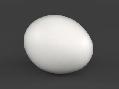 Broken White Egg 3D model