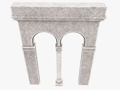 Column pair of arches Low-poly 3D model