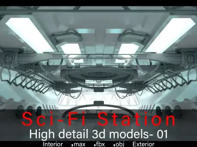Sci-fi Station 01- High detail 3d models 3D model
