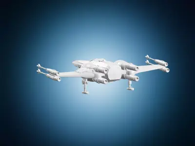 X-wing Starfighter Spaceship Miniature Model 3D print model