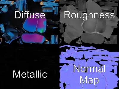 Iridescent Beetle D Model Pack Low-poly 3D model