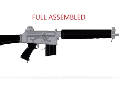 AR-180 assault rifle 3D model