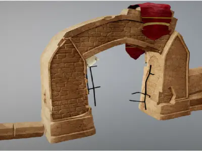 broken gate 3D model
