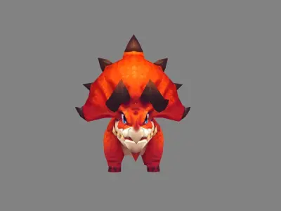 Cartoon Triceratops - baby dinosaur Low-poly 3D model