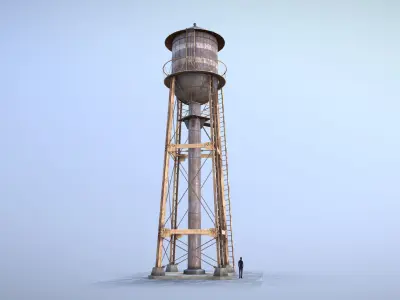 WaterTower water tower Low-poly 3D model