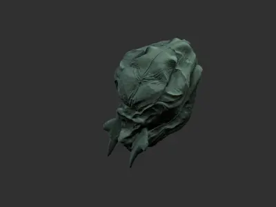 alien skull scifi planet  3D model purchase