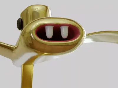 Desk Antique Or Accessories Like A Bird And Plane 3D model