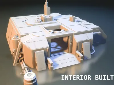 Sci-Fi RPG House with interior - High details level Low-poly 3D model