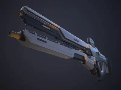 Ranger with plasma gun Low-poly 3D model