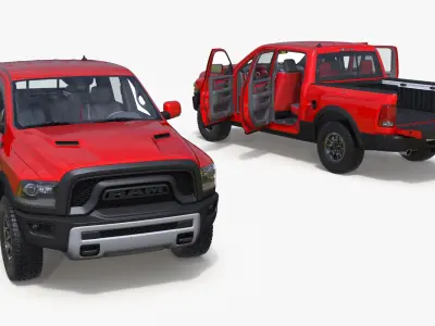 Dodge Ram 1500 Pickup Truck Rigged for Maya 3D model