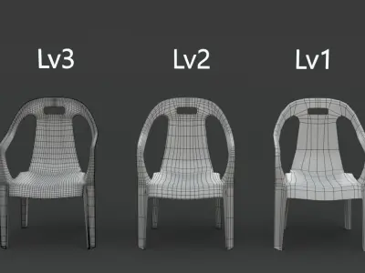 Plastic chair Free 3D model
