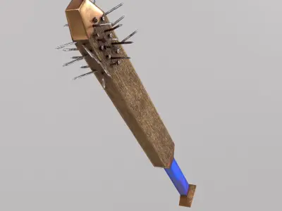 Set of three low poly models of a post-apocalyptic survivalist Low-poly 3D model