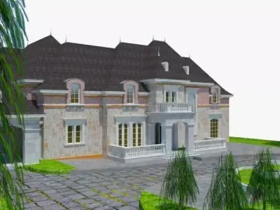 Victorian Mansion LXI Low-poly 3D model