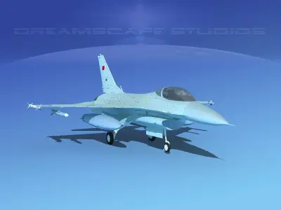 Gen Dyn F-16A Falcon Bahrain 3D model