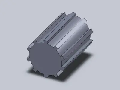 external spline shaft Free 3D model