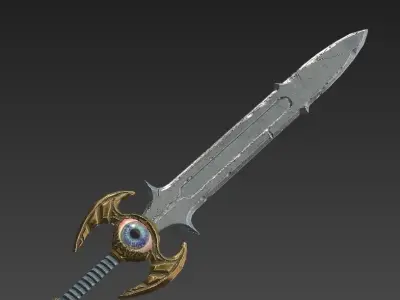 Fantasy Stylish Weapon- Eye Sword Free low-poly 3D model