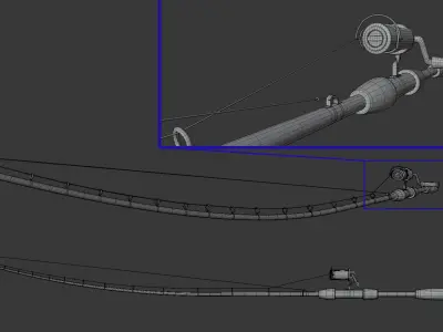 Fishing Pole Low-poly 3D model