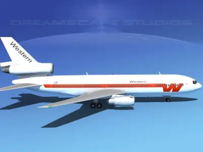 Douglas DC-10 Western 3D model